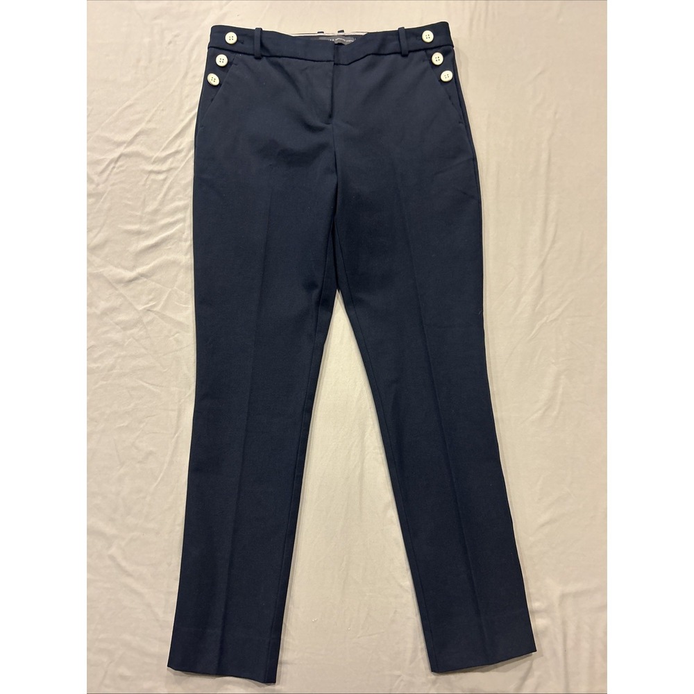 The Limited Navy Skinny Dress Pants with Button Details